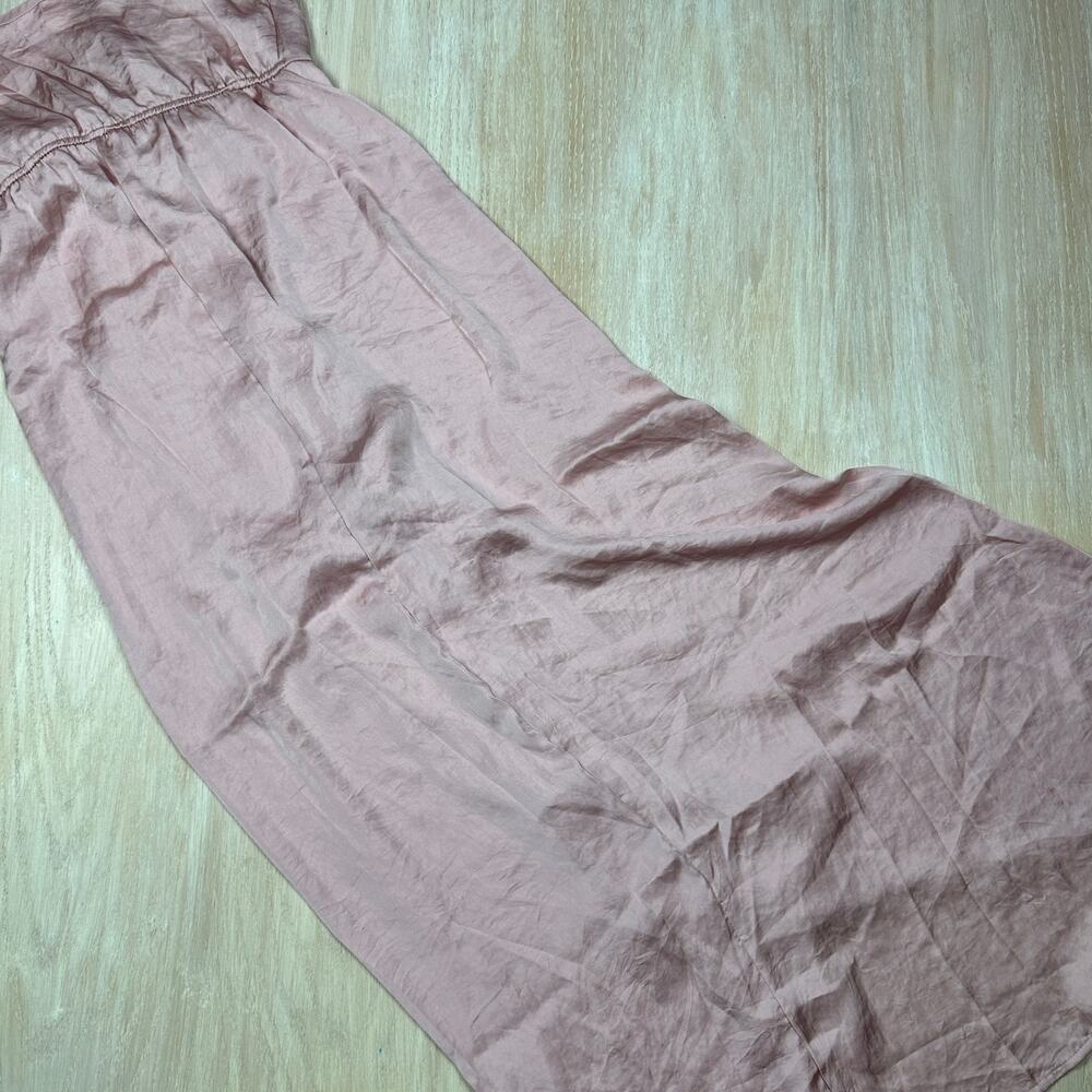 Band of Gypsies Pink Blush Faux Wrap Satin Spaghetti Strap Elegant Dress Small - Picture 11 of 14
